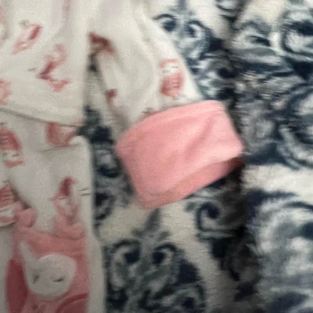 Just One You Carters Pink and White Owls Baby Girl Hooded Bathrobe Sz 0-9
